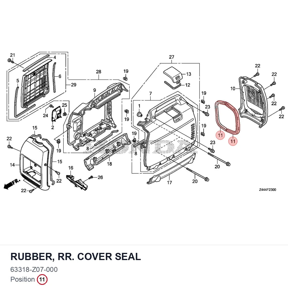RUBBER, RR. COVER SEAL