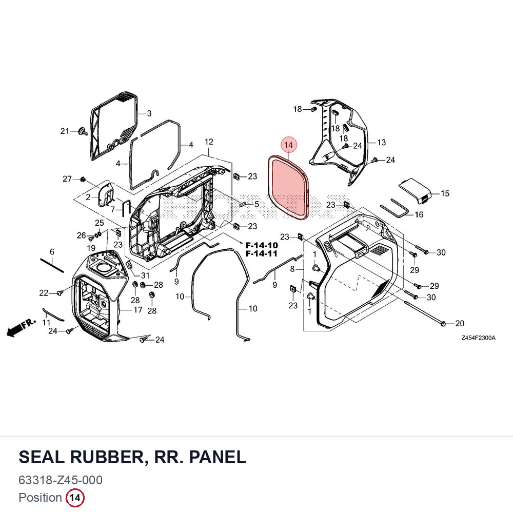 SEAL RUBBER, RR. PANEL