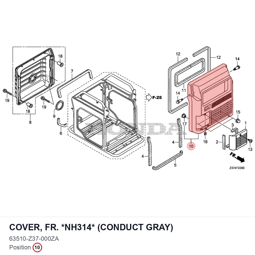 COVER, FR. *NH314* (CONDUCT GRAY)