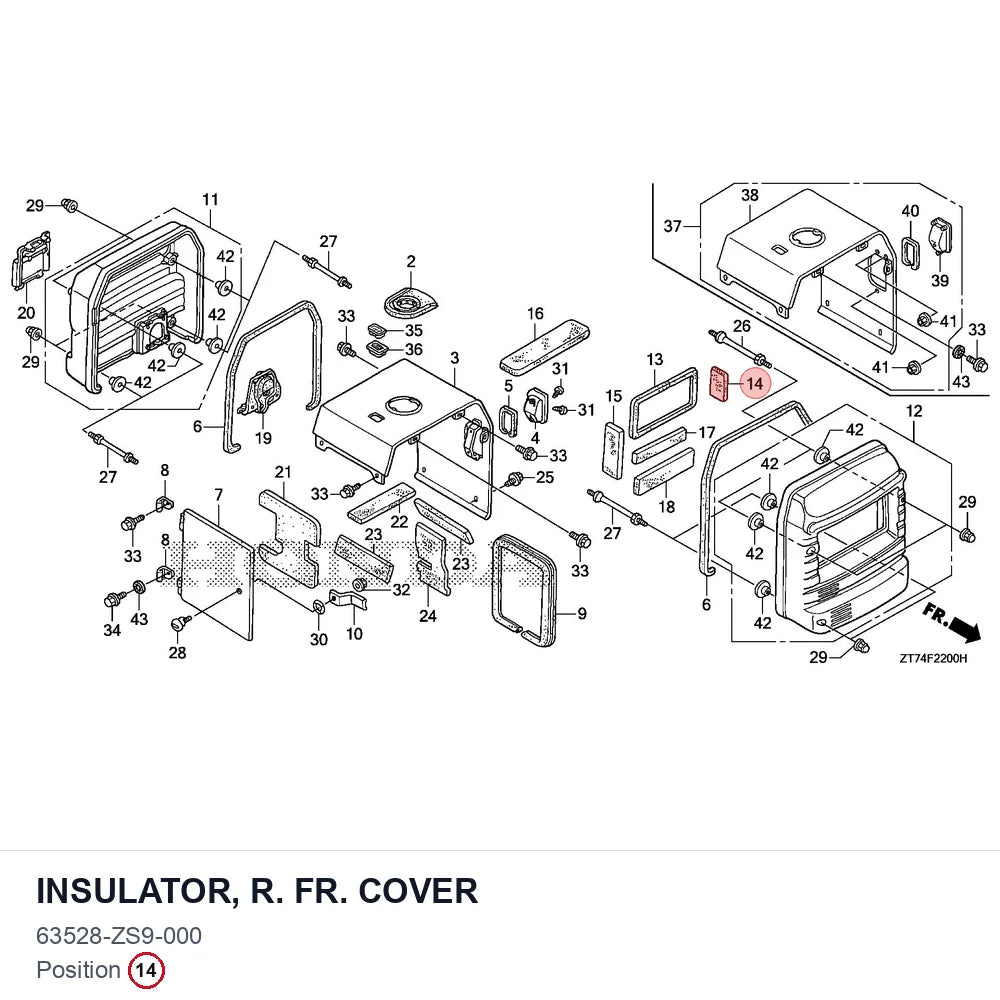 INSULATOR, R. FR. COVER