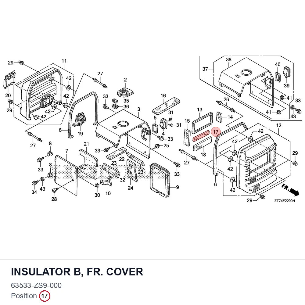 INSULATOR B, FR. COVER