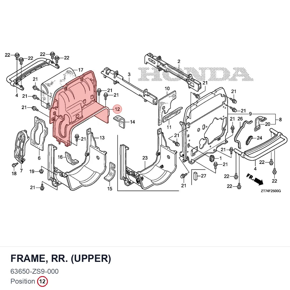 FRAME, RR. (UPPER)