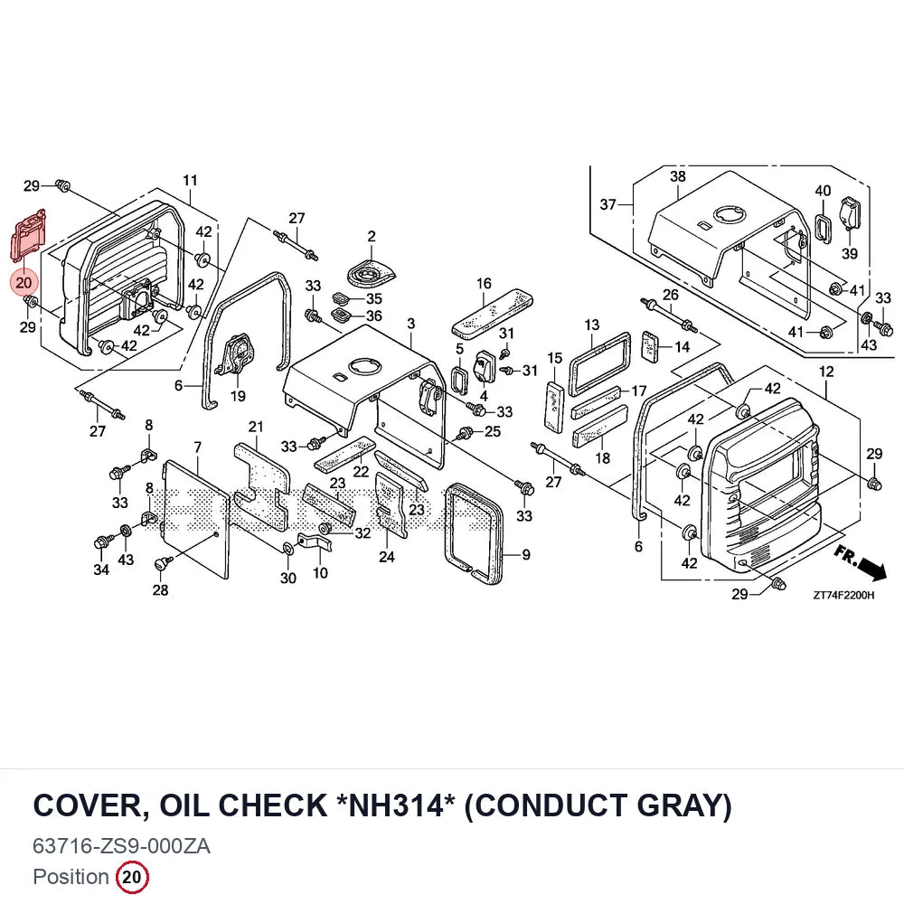 COVER, OIL CHECK *NH314* (CONDUCT GRAY)