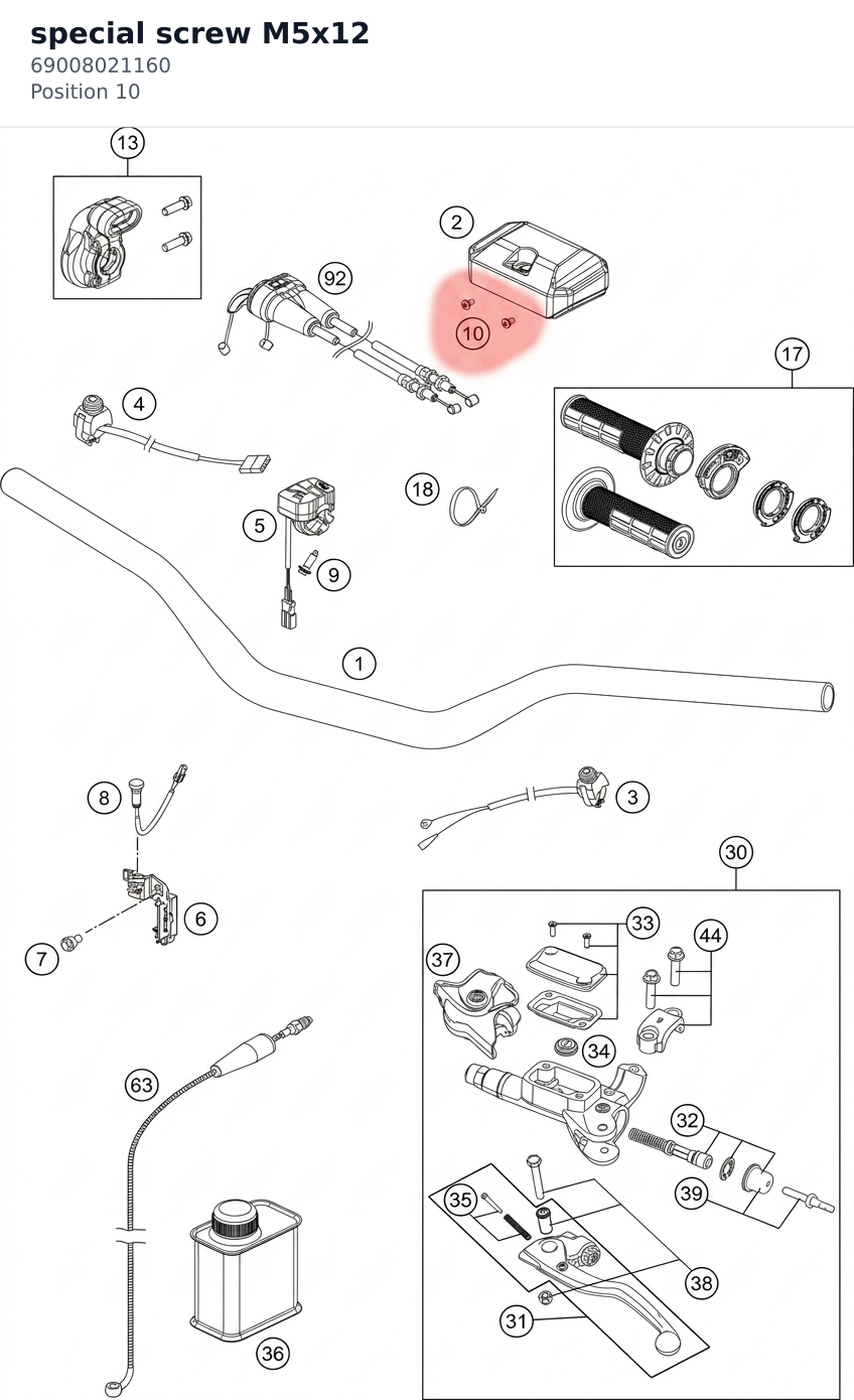 Diagram preview: special screw M5x12 (69008021160)