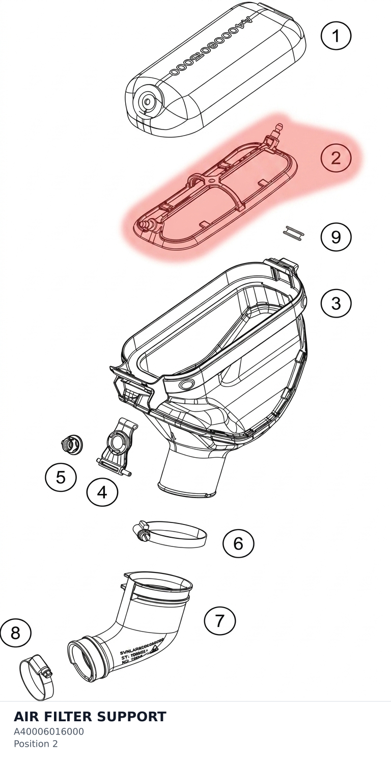 Diagram preview: AIR FILTER SUPPORT (A40006016000)