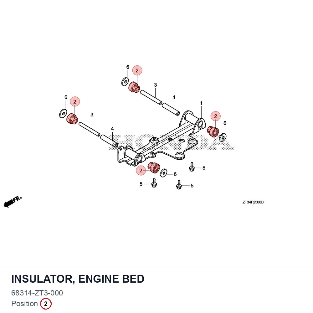INSULATOR, ENGINE BED