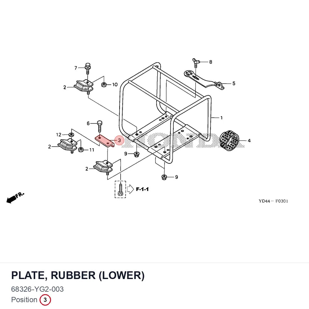 PLATE, RUBBER (LOWER)