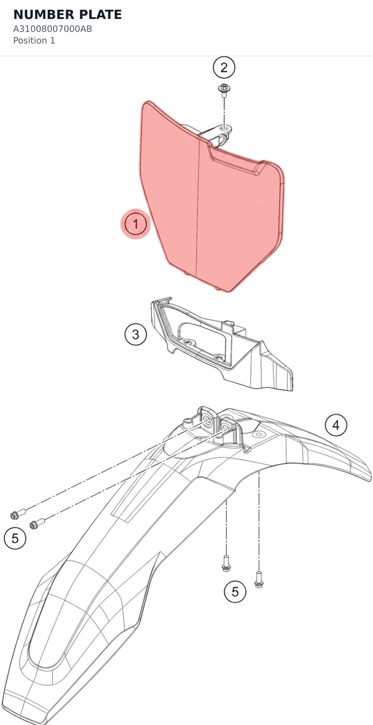 Diagram preview: NUMBER PLATE (A31008007000AB)
