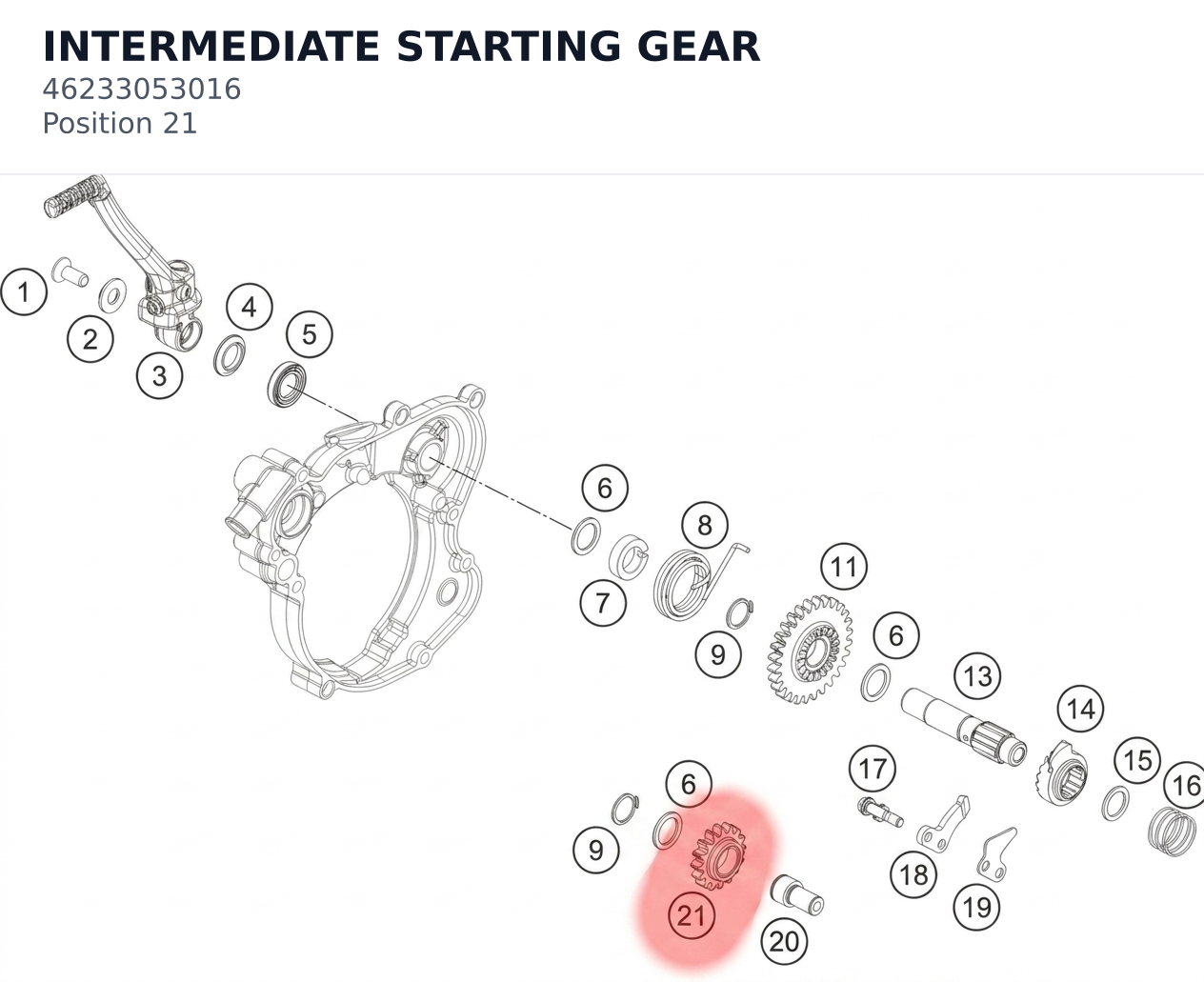 Diagram preview: INTERMEDIATE STARTING GEAR (46233053016)