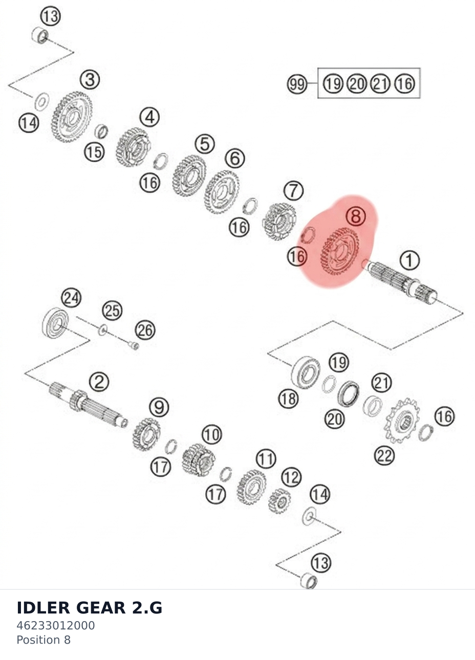 Diagram preview: IDLER GEAR 2.G (46233012000)
