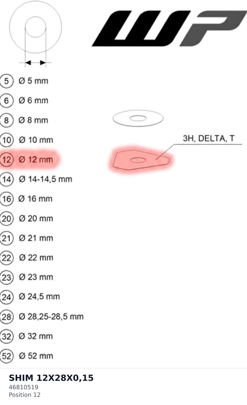 Diagram preview: SHIM 12X28X0,15 (46810519)