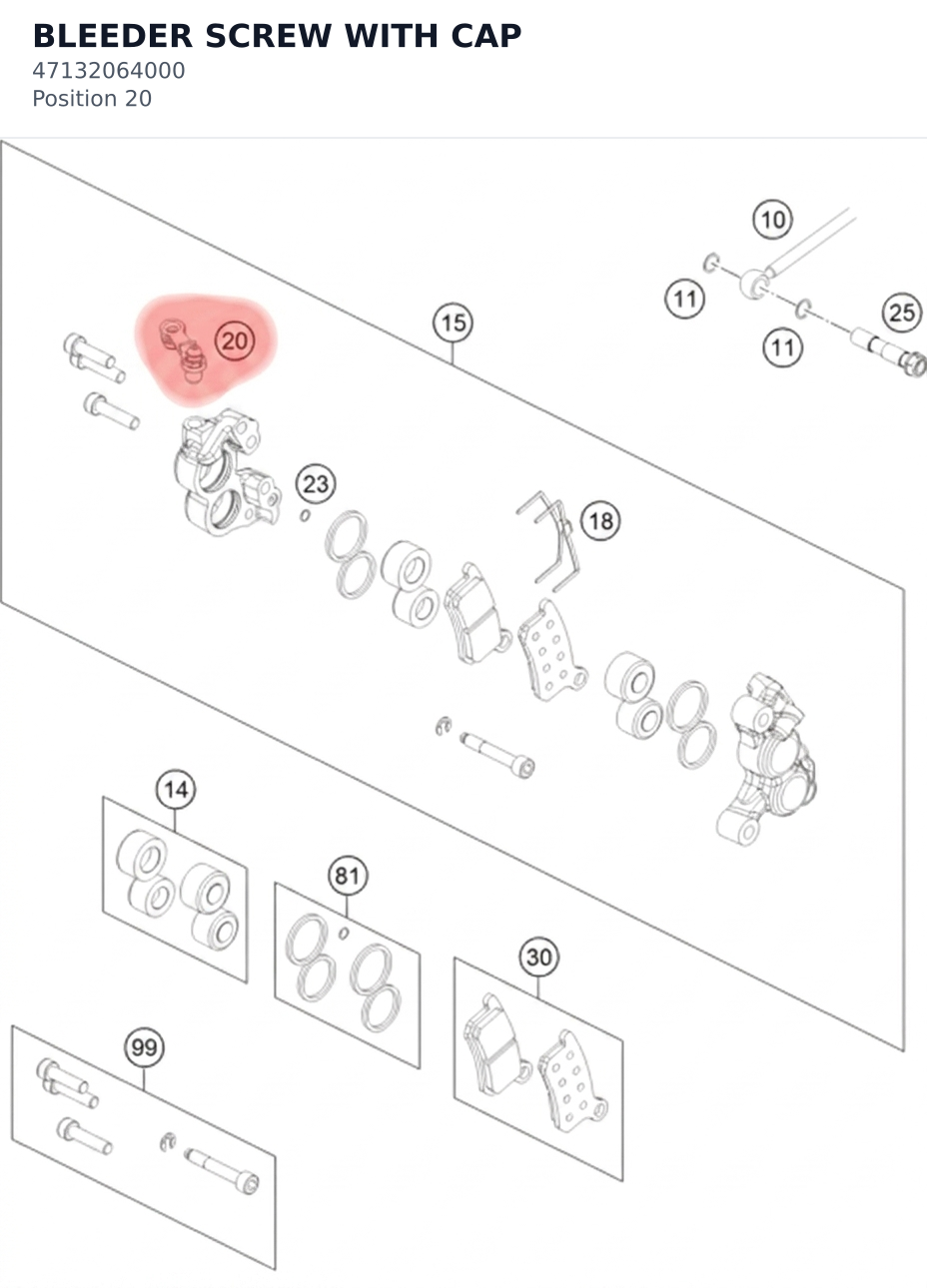 Diagram preview: BLEEDER SCREW WITH CAP (47132064000)