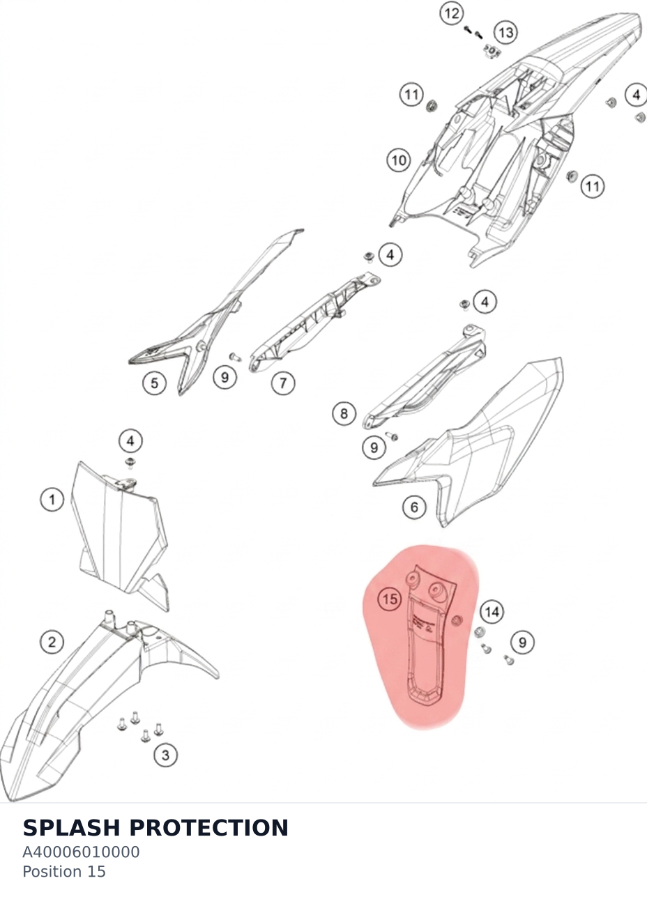 Diagram preview: SPLASH PROTECTION (A40006010000)