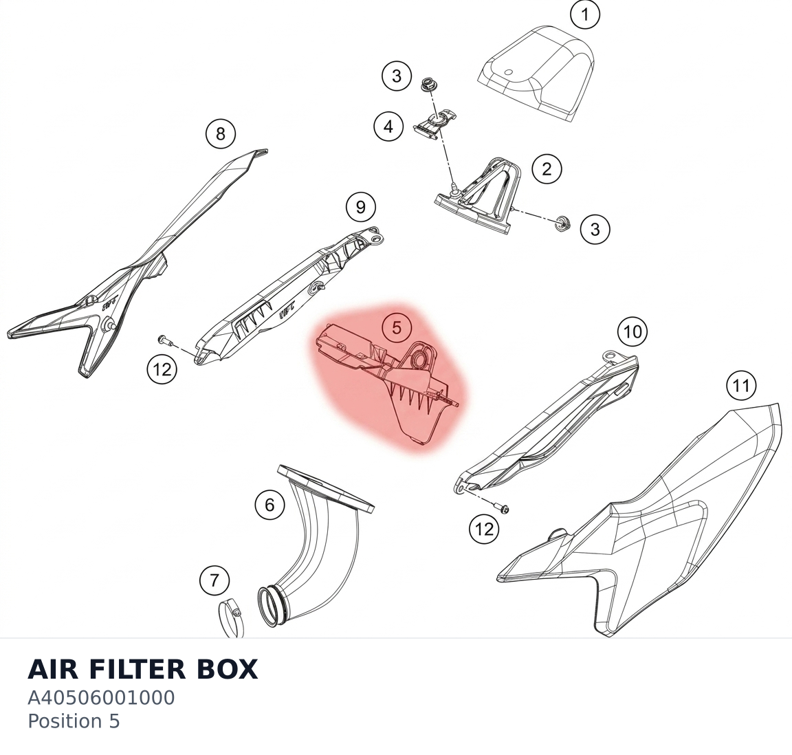 Diagram preview: AIR FILTER BOX (A40506001000)