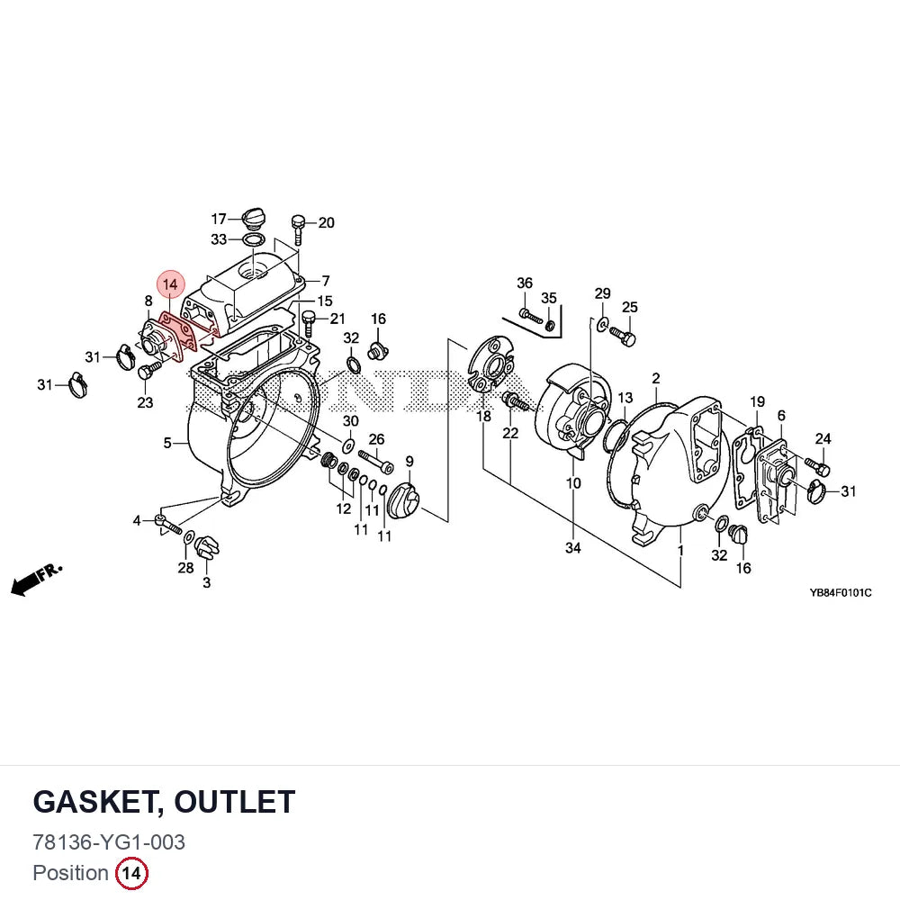 GASKET, OUTLET