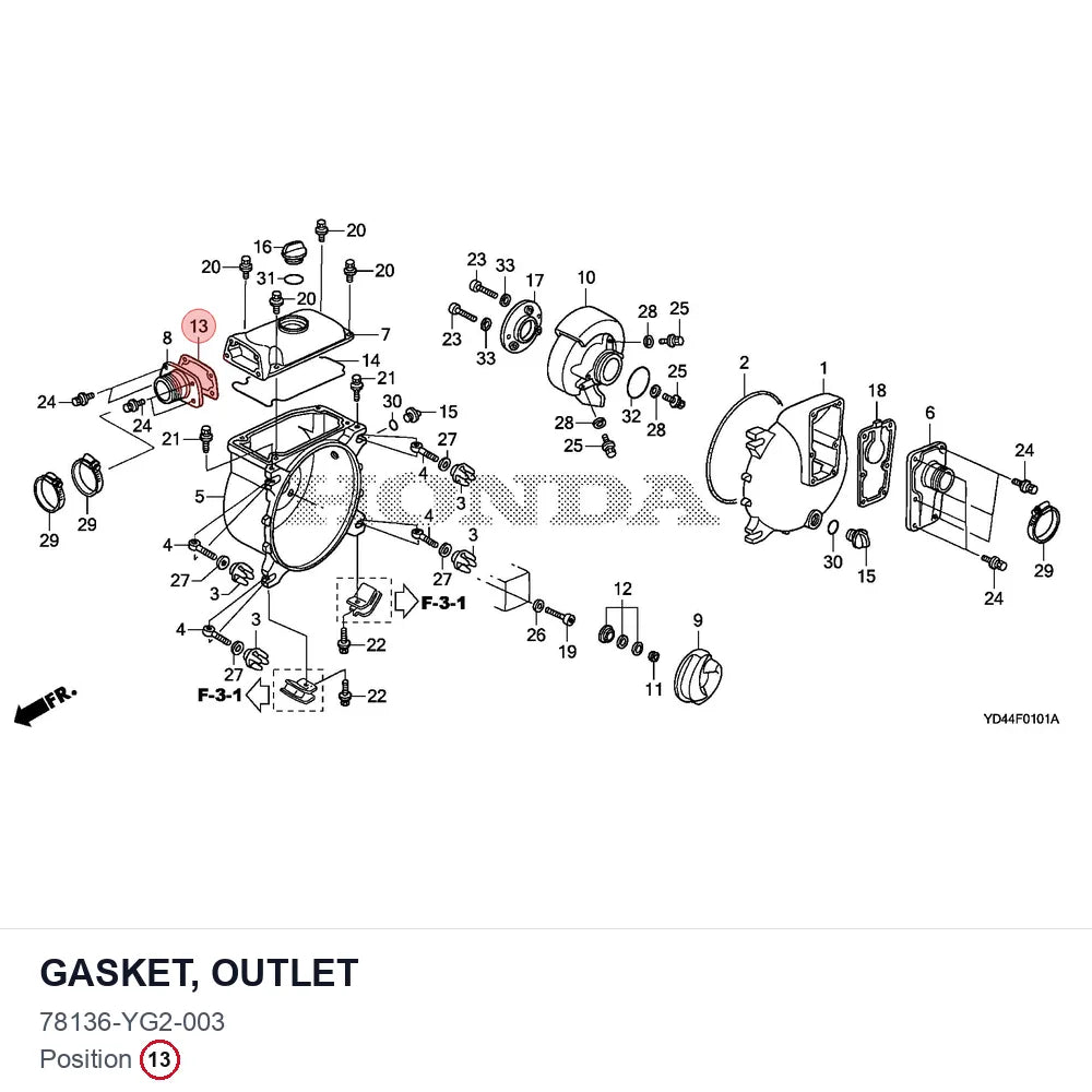 GASKET, OUTLET