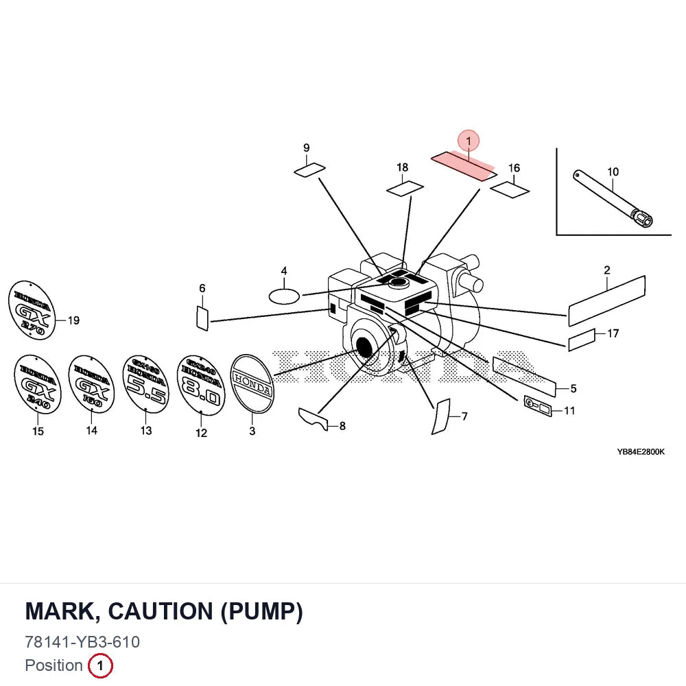 MARK, CAUTION (PUMP)