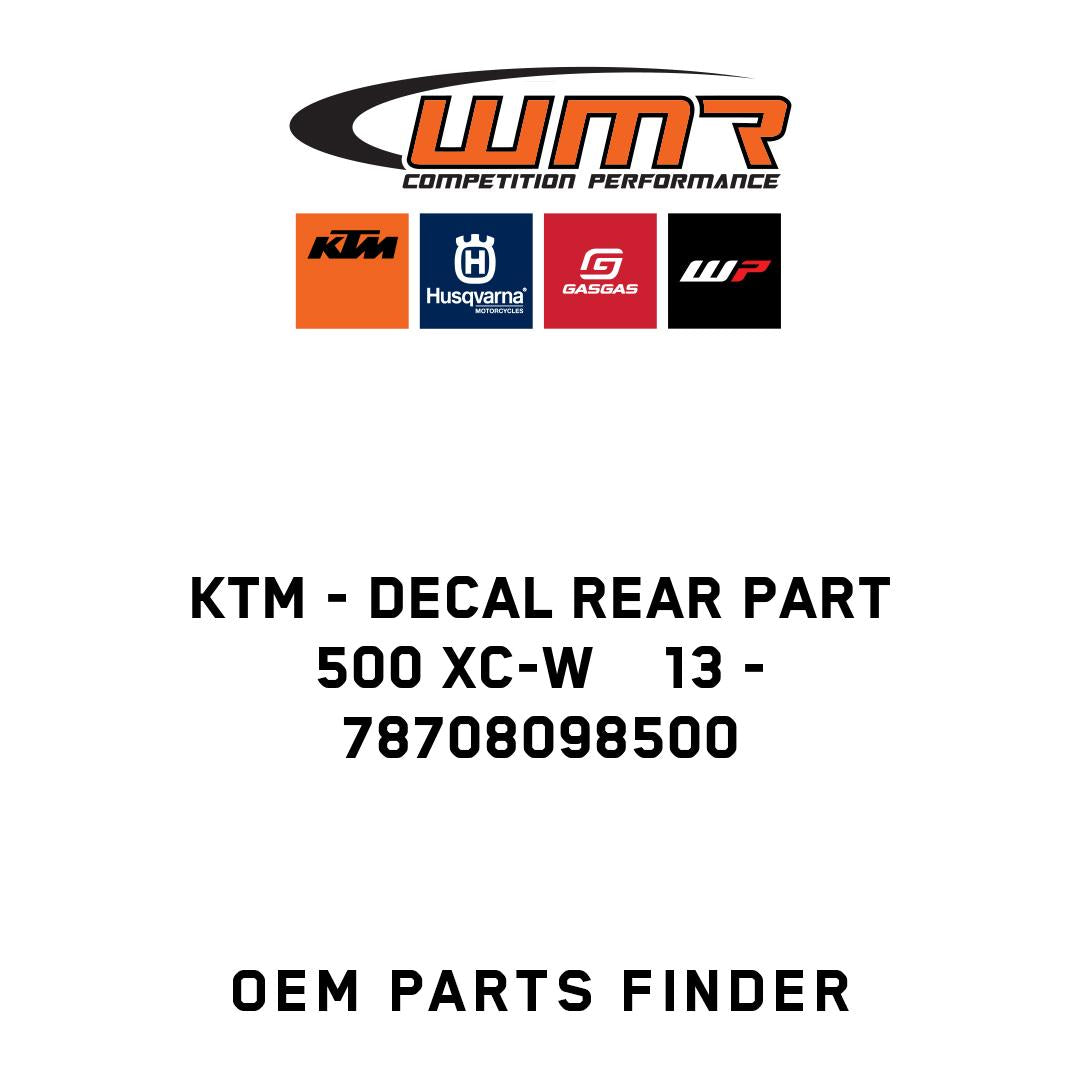 DECAL REAR PART 500 XC-W    13