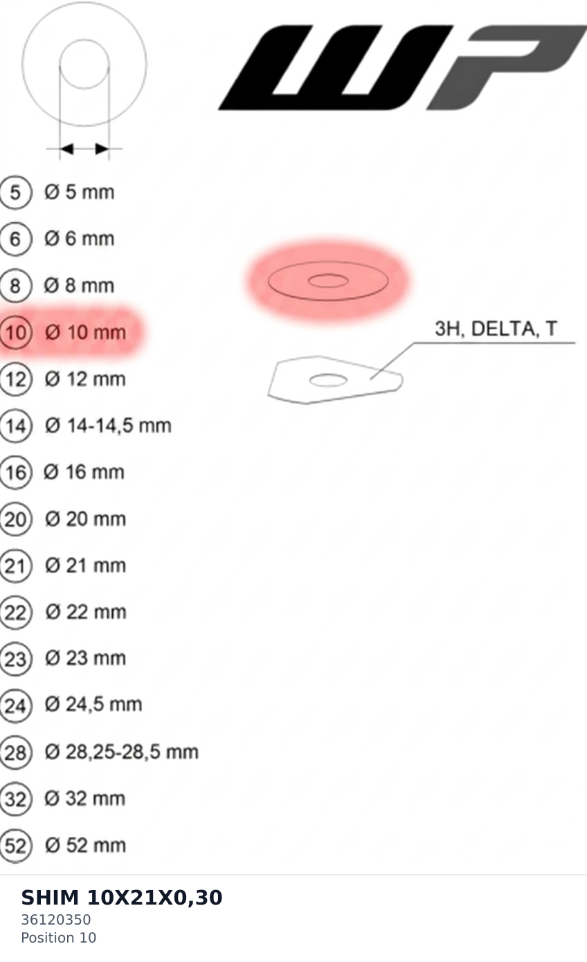 Diagram preview: SHIM 10X21X0,30 (36120350)