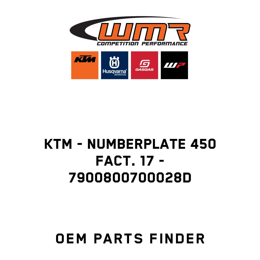 Numberplate 450 FACT. 17