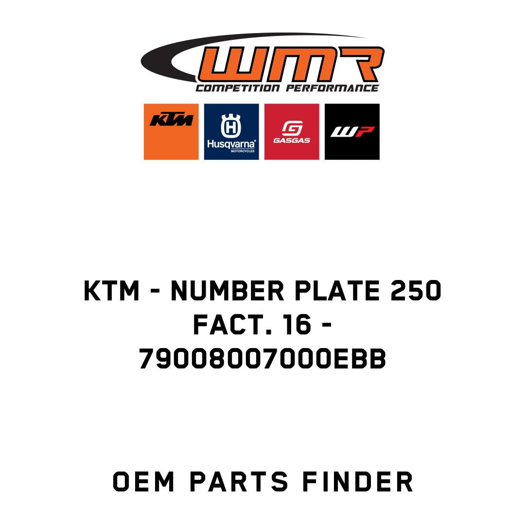 NUMBER PLATE 250 FACT. 16
