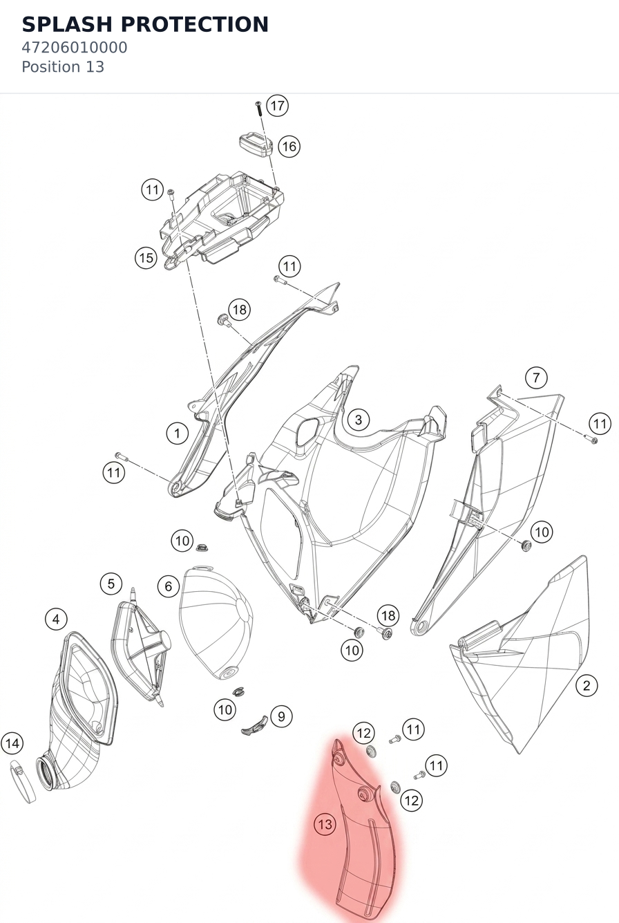 Diagram preview: SPLASH PROTECTION (47206010000)