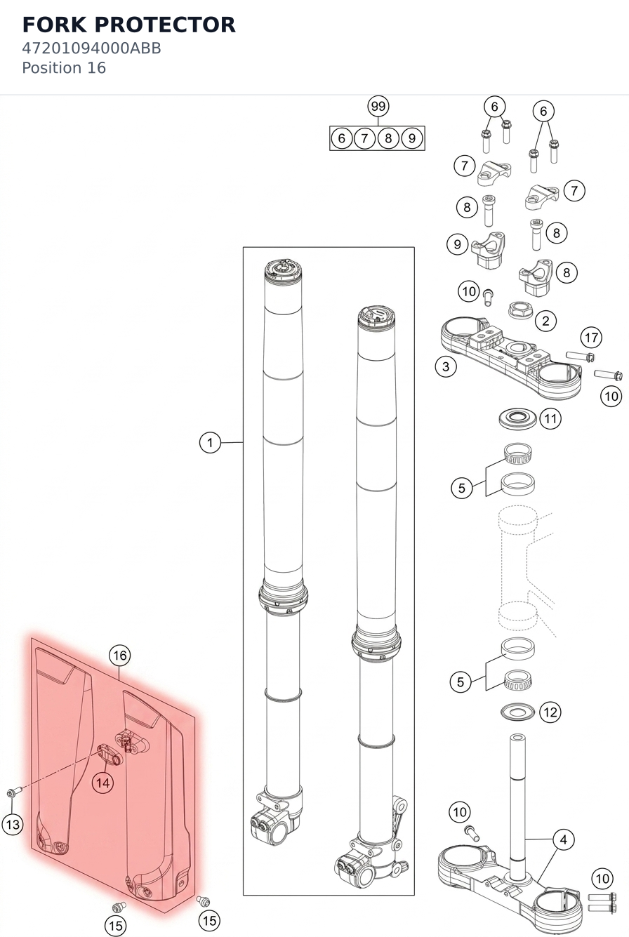 Diagram preview: FORK PROTECTOR (47201094000ABB)