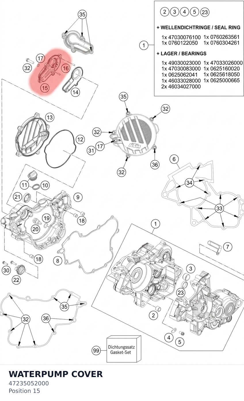 Diagram preview: WATERPUMP COVER (47235052000)