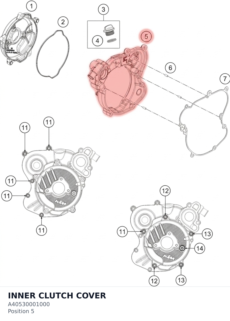 Diagram preview: INNER CLUTCH COVER (A40530001000)
