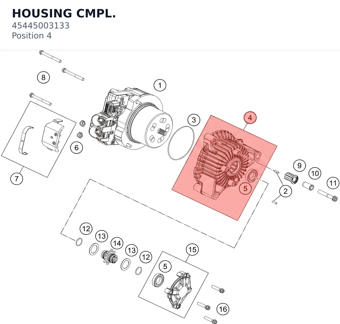 Diagram preview: HOUSING CMPL. (45445003133)
