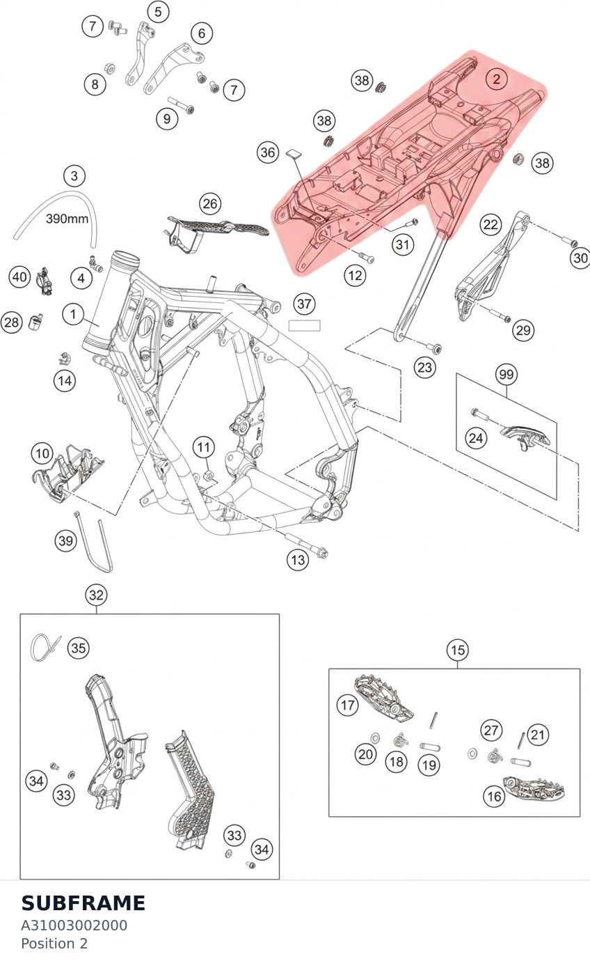 Diagram preview: SUBFRAME (A31003002000)