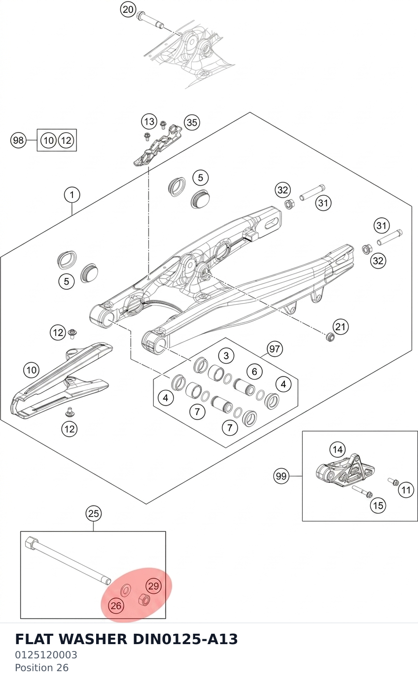Diagram preview: FLAT WASHER DIN0125-A13 (0125120003)