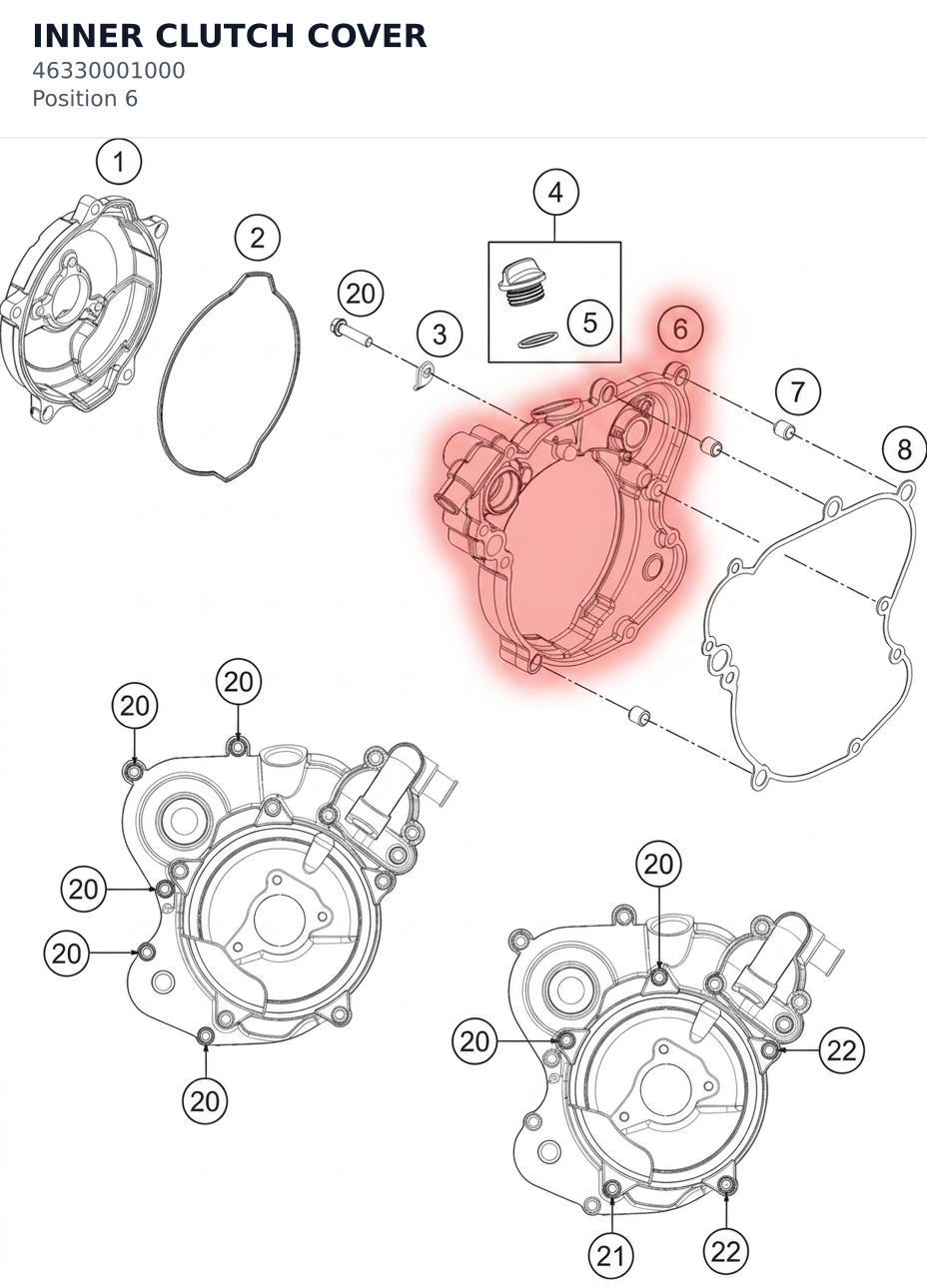 Diagram preview: INNER CLUTCH COVER (46330001000)