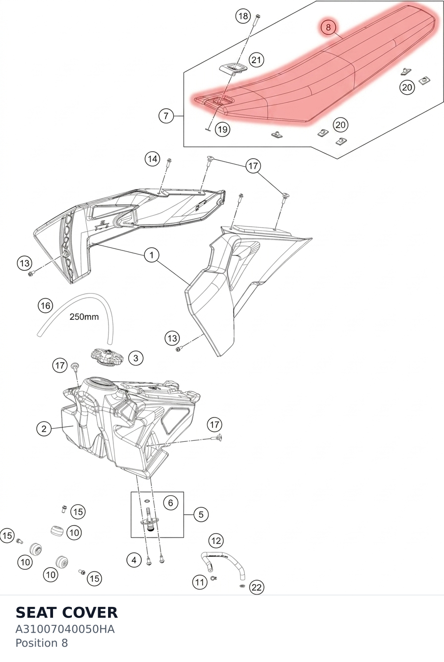 Diagram preview: SEAT COVER (A31007040050HA)