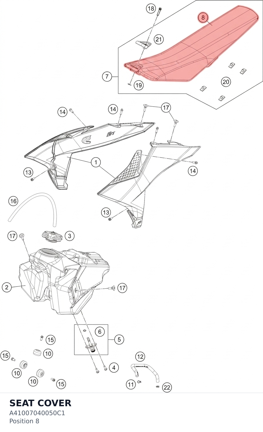 Diagram preview: SEAT COVER (A41007040050C1)
