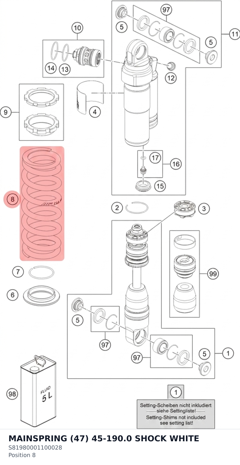 Diagram preview: MAINSPRING (47) 45-190.0 SHOCK WHITE (S81980001100028)