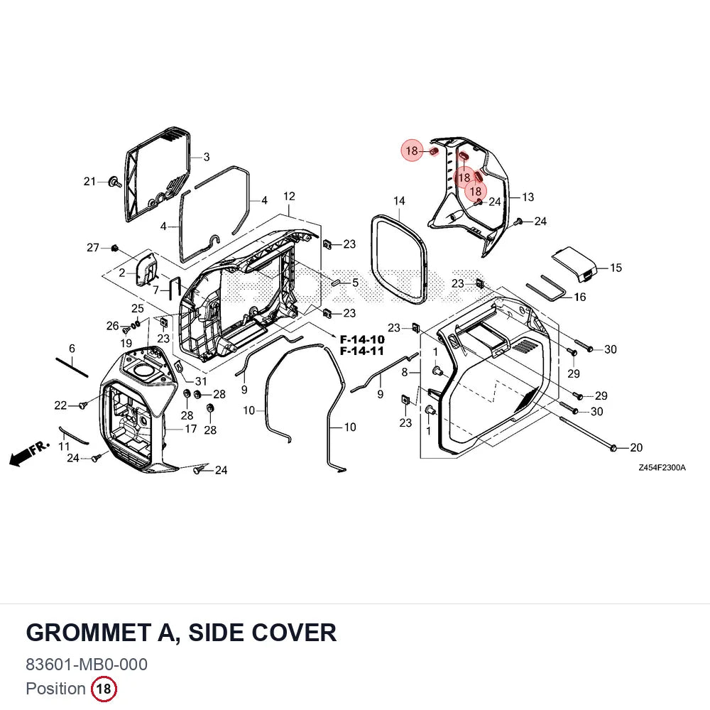 Grommet A, side cover