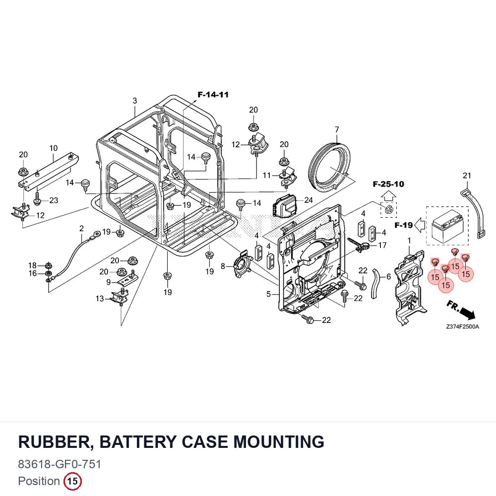 Rubber, battery case mounting