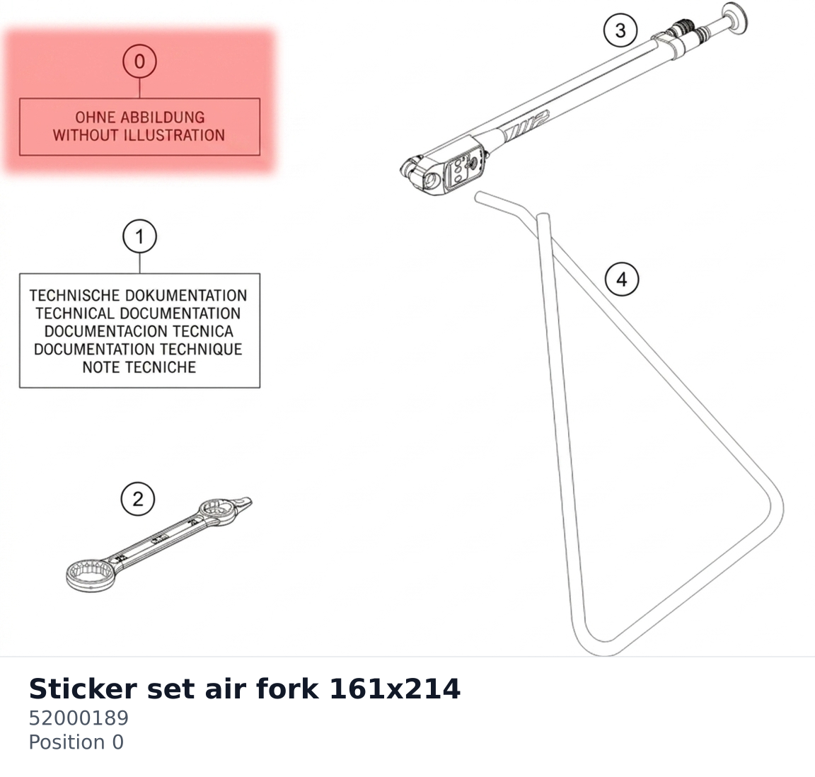 Diagram preview: Sticker set air fork 161x214 (52000189)