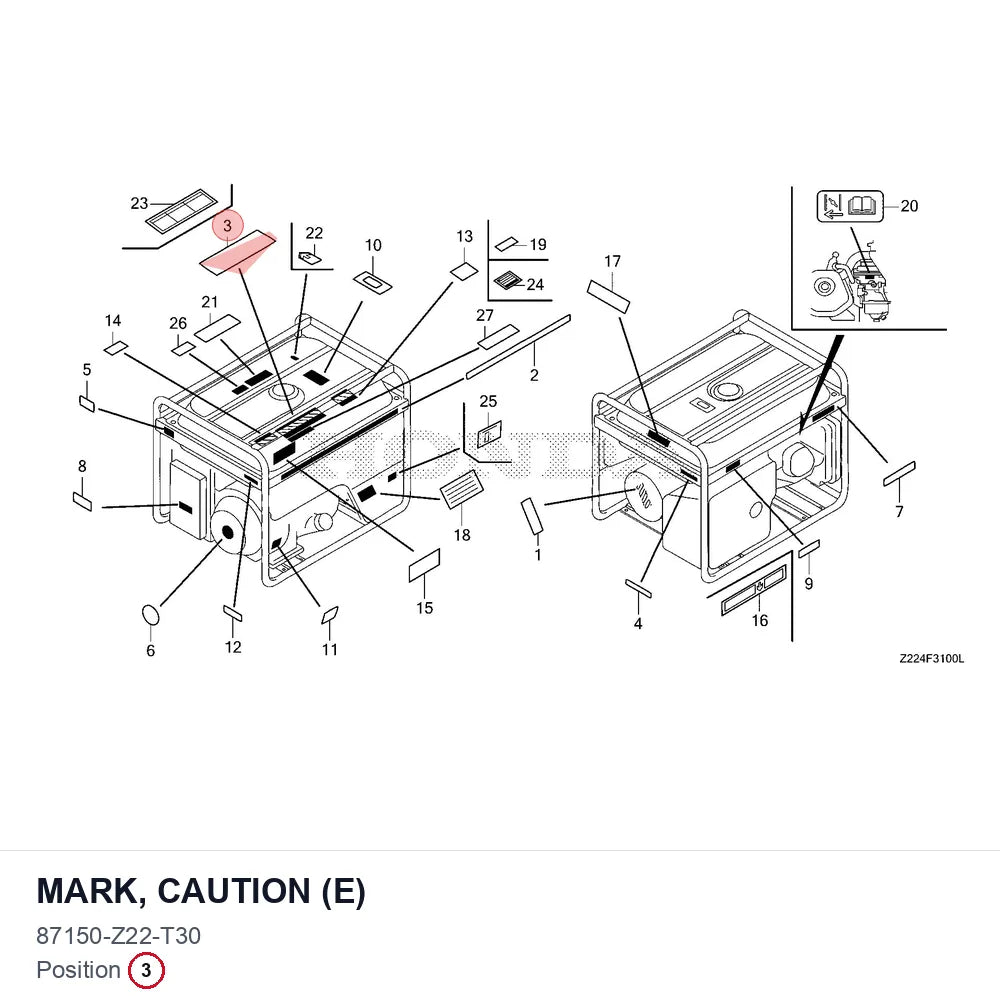 MARK, CAUTION (E)