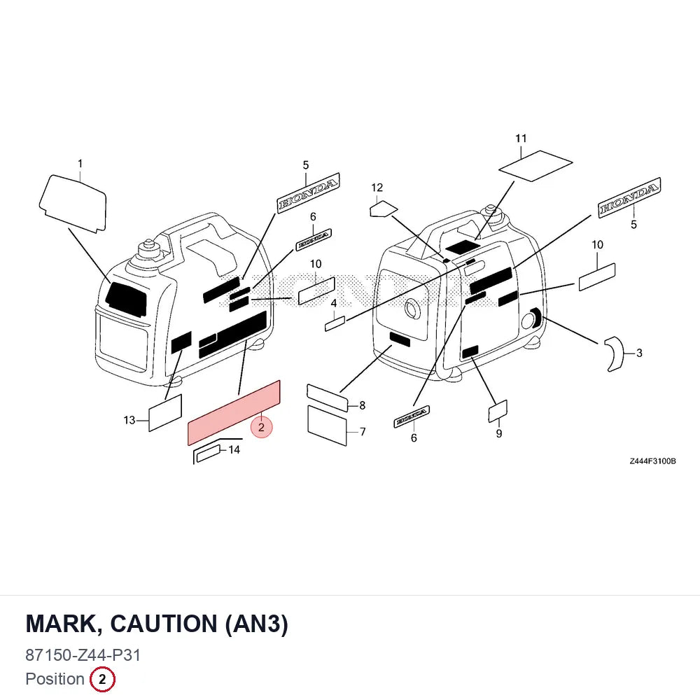 MARK, CAUTION (AN3)