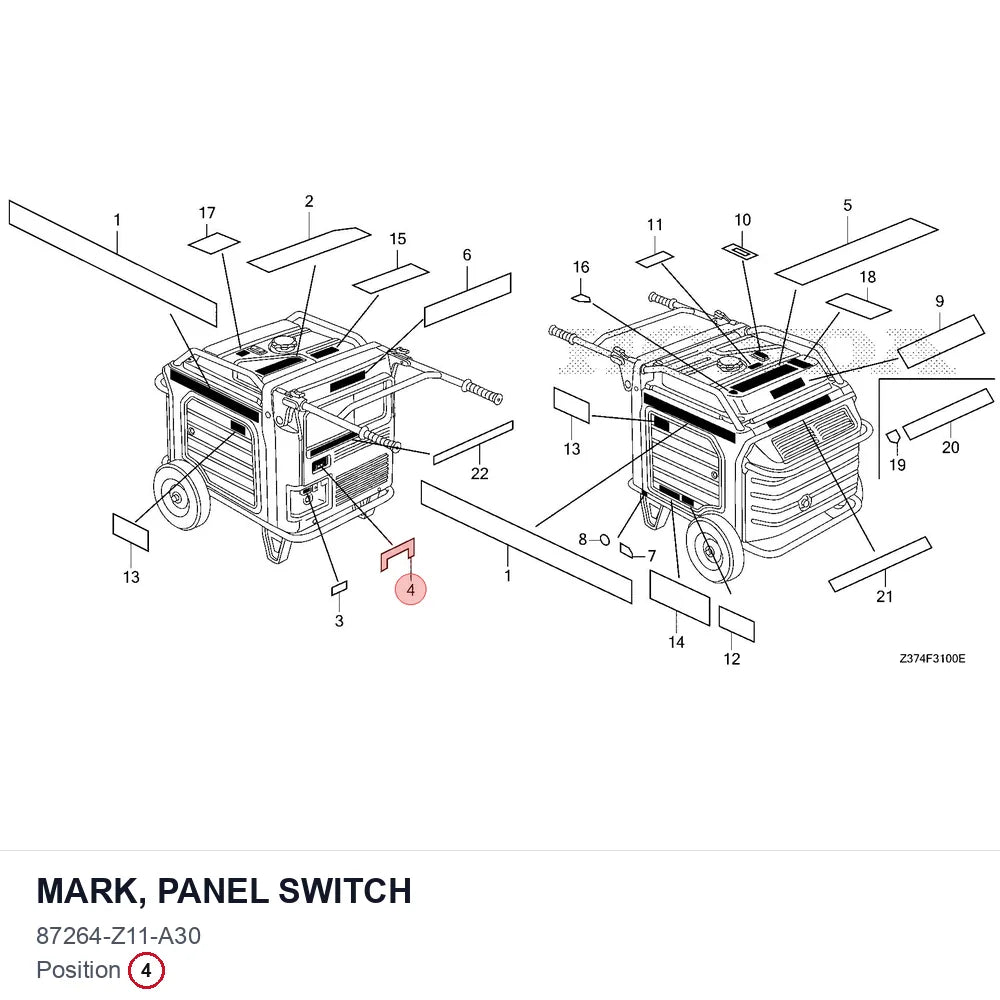 MARK, PANEL SWITCH