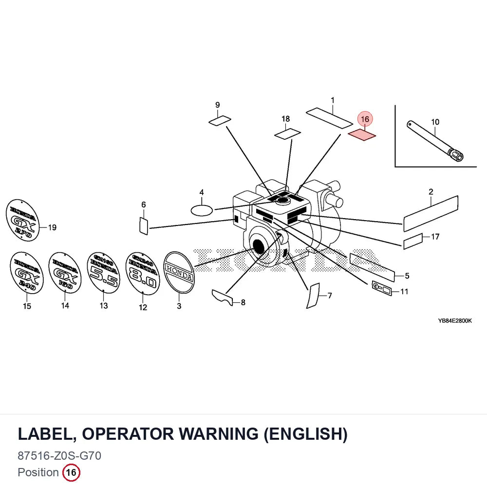 LABEL, OPERATOR WARNING (ENGLISH)