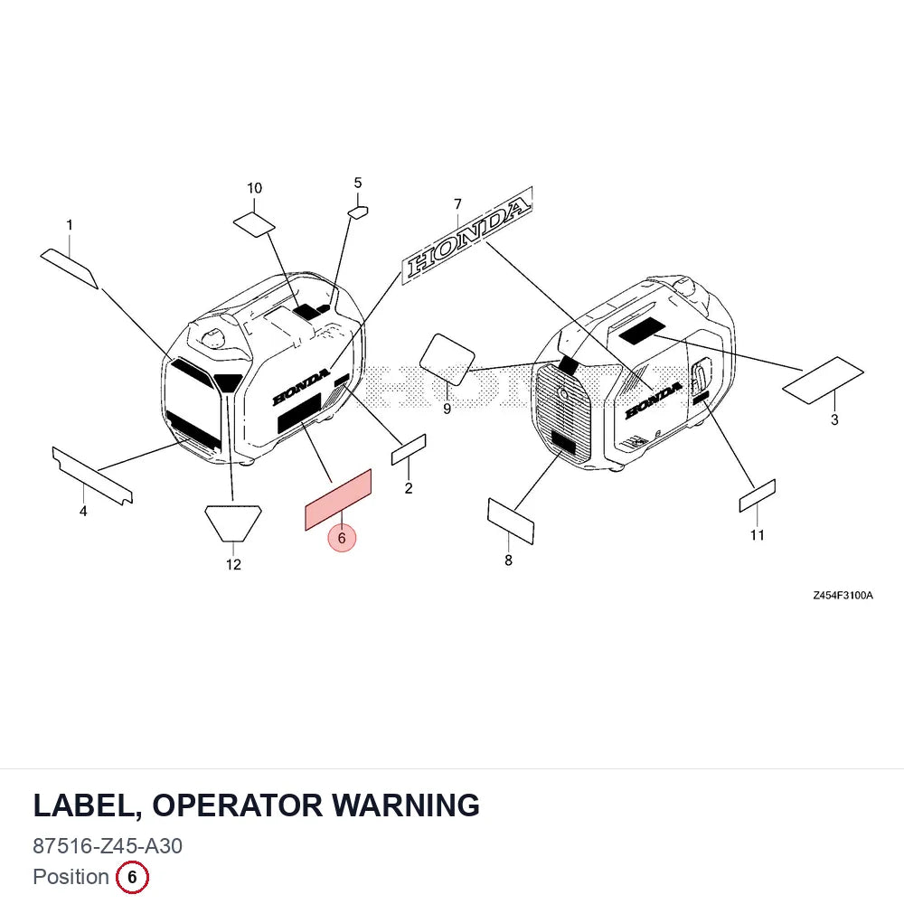LABEL, OPERATOR WARNING