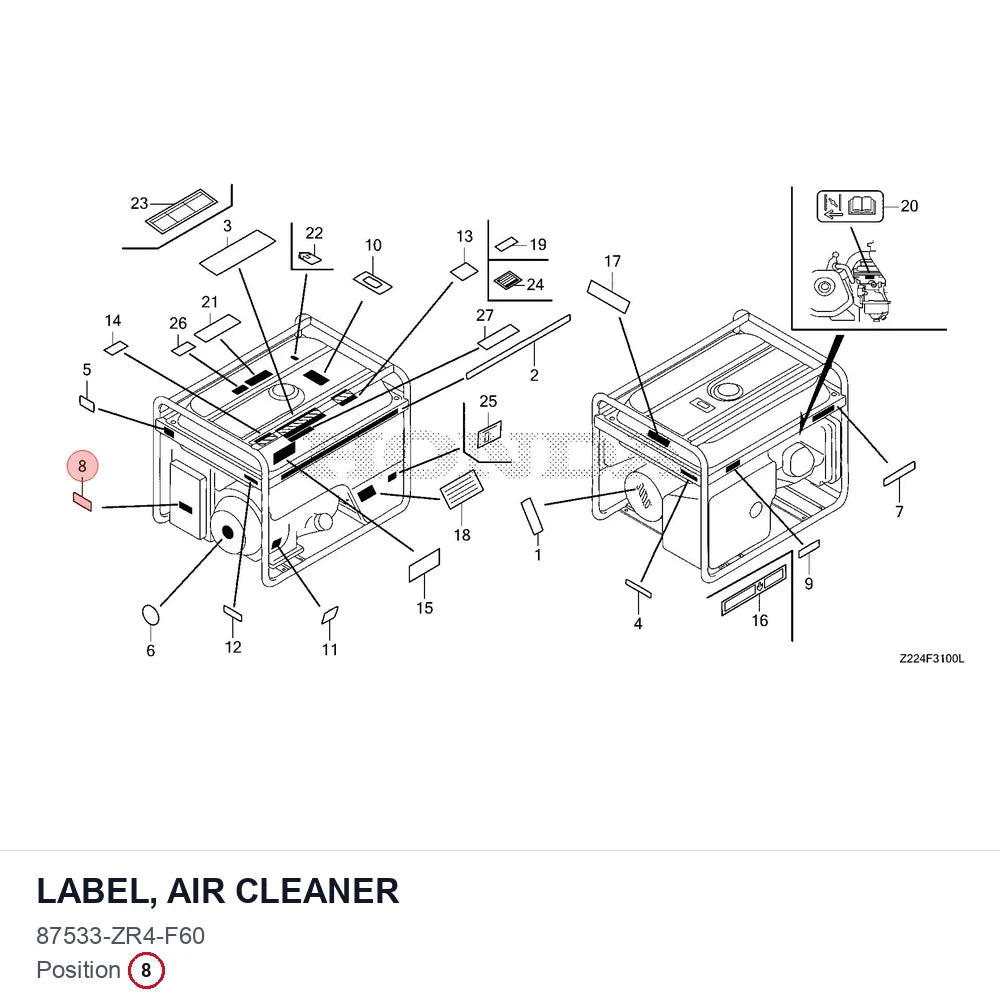 LABEL, AIR CLEANER