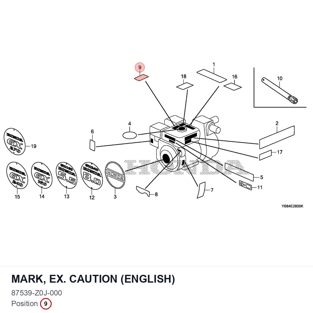 MARK, EX. CAUTION (ENGLISH)