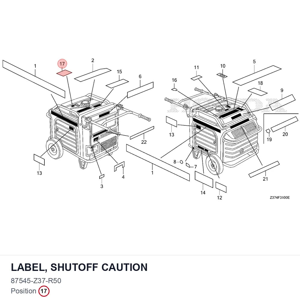 LABEL, SHUTOFF CAUTION