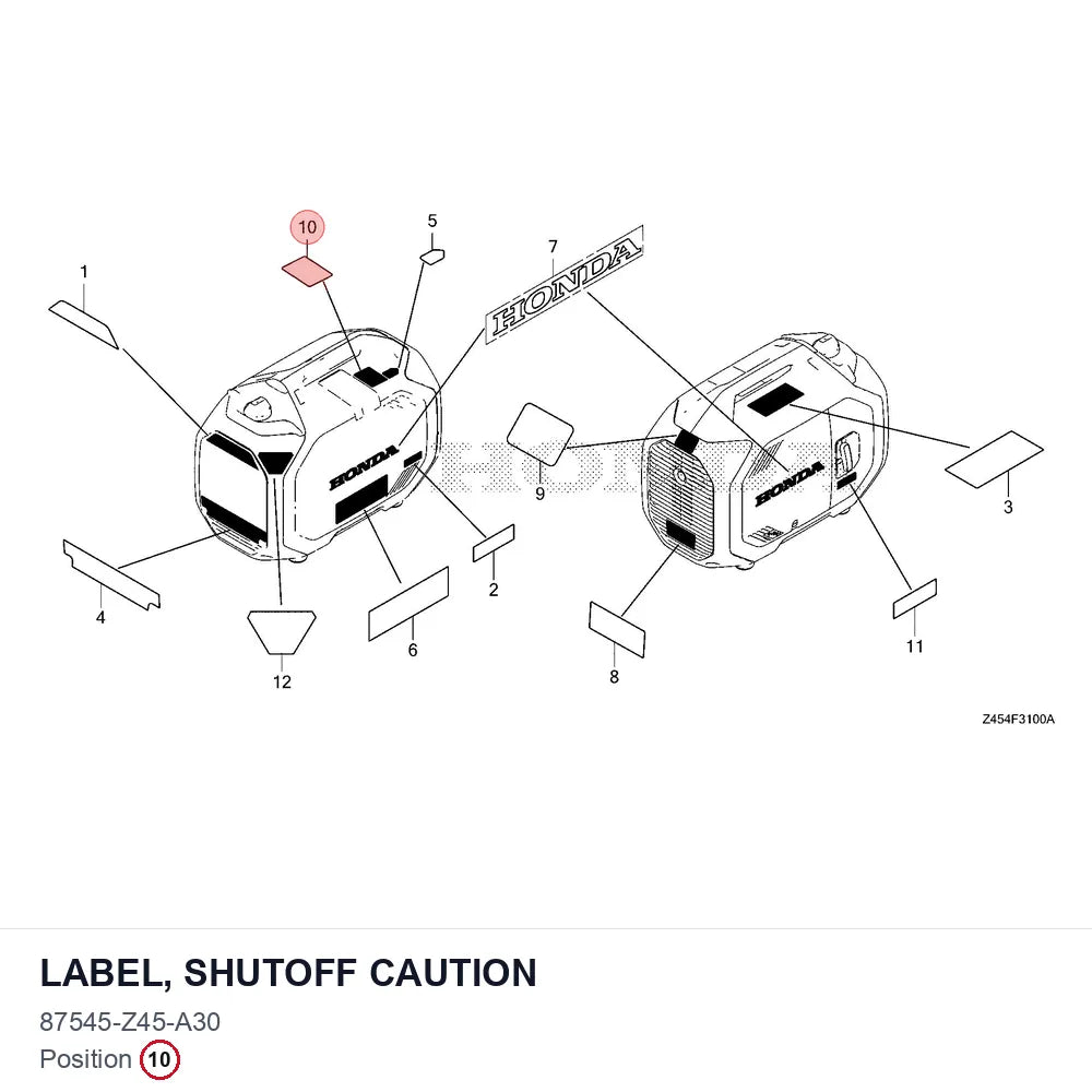 LABEL, SHUTOFF CAUTION