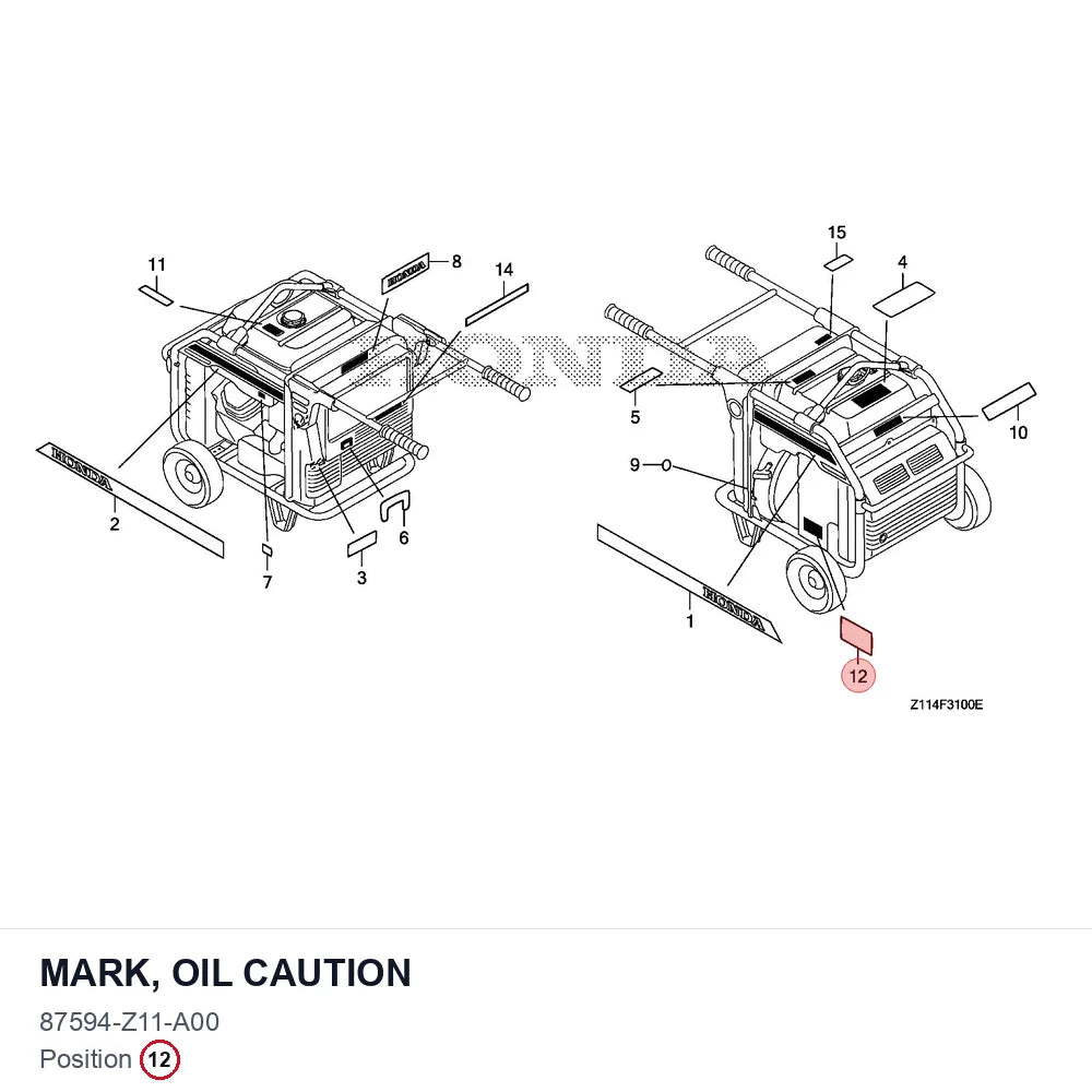 MARK, OIL CAUTION