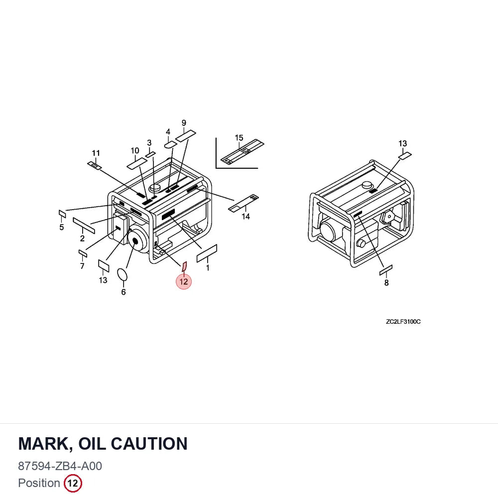 MARK, OIL CAUTION